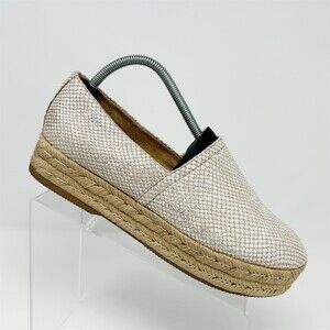 Naturalizer Loafers Womens 10.5M Gold Metallic Espadrille Slip-On Platform